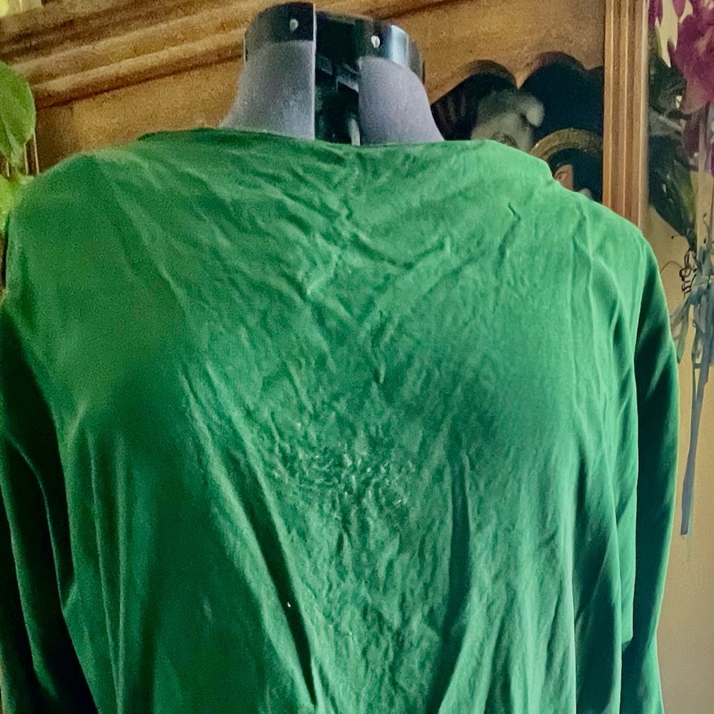 Unique Vintage Forest Green V-Neck dress